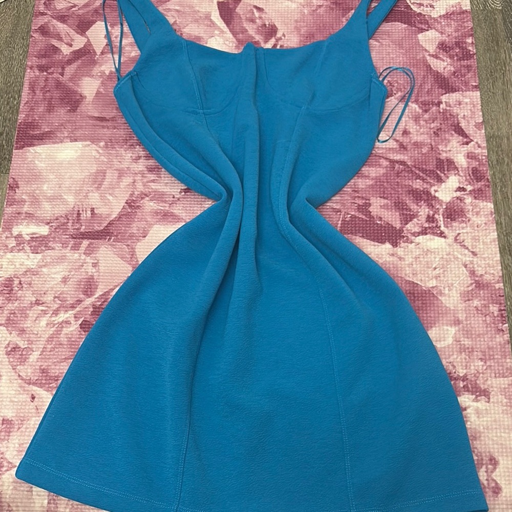 Zara Blue Bodycon Mini Dress with Spaghetti Straps for Cocktail